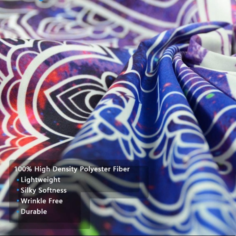 Neon Hippie/Indie Moon/Sun Floral Space Tapestry - Picture 3 of 7